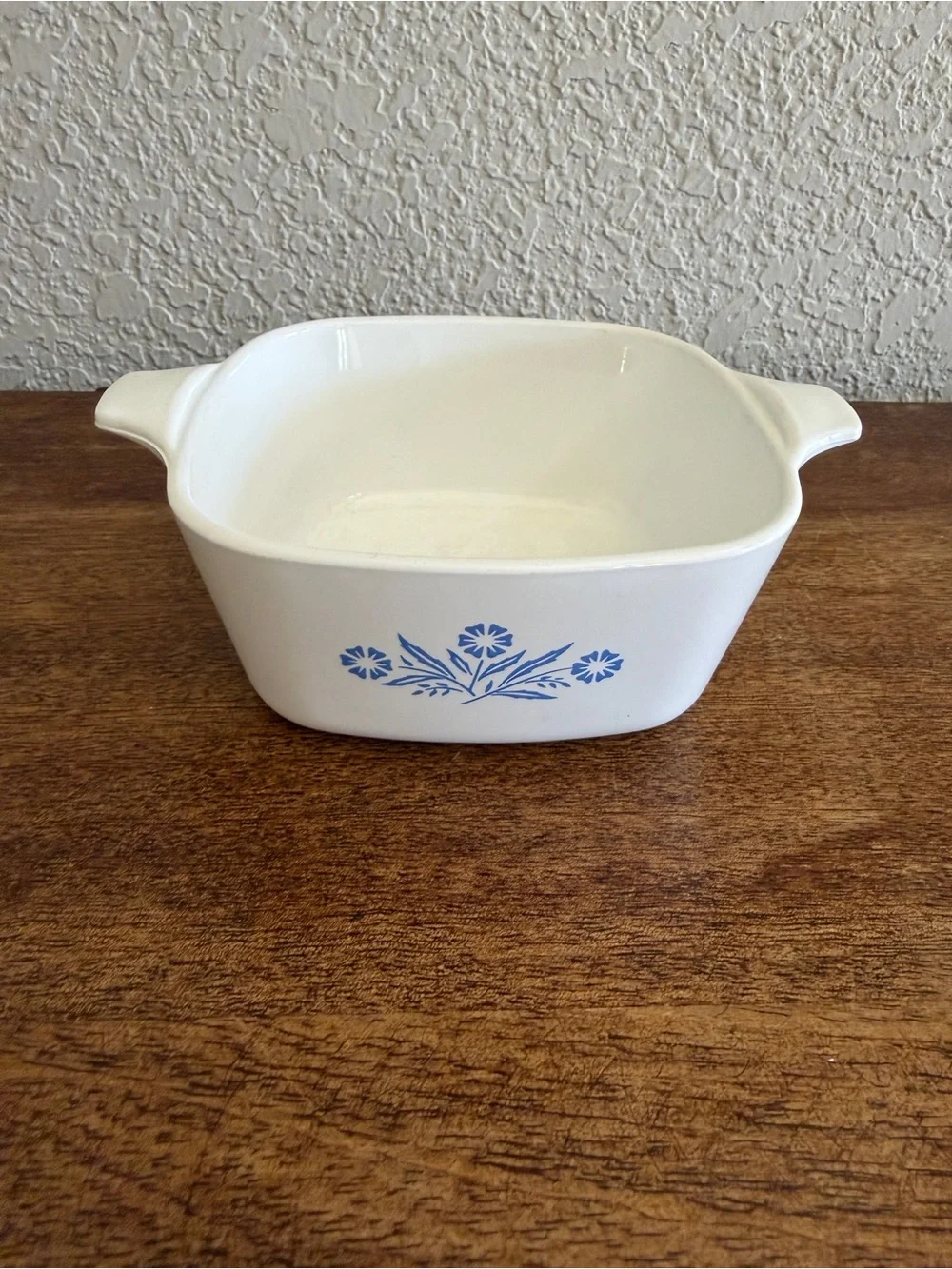 Vintage Corning Ware Lot Of 2 Square Dishes Blue Cornflower P-1 3/4B, P-43B Lid